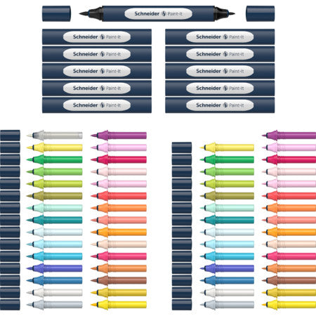 Set Completo Paint-It 040 Twinmarker Fineliner e Brush Pens Conf. da 72 Pz.