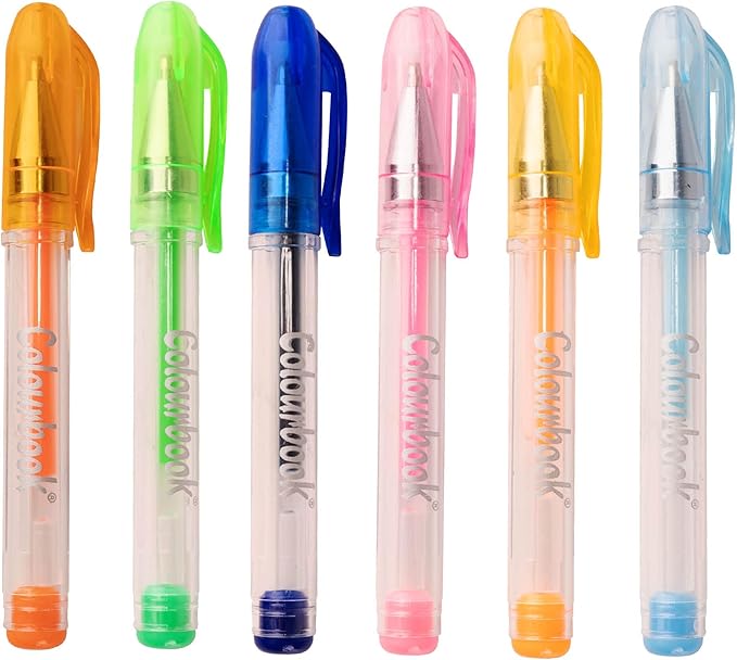 Colourbook Gelly - Set Mini Penne Gel Colorate, Bustina Con Zip, 6 Colori