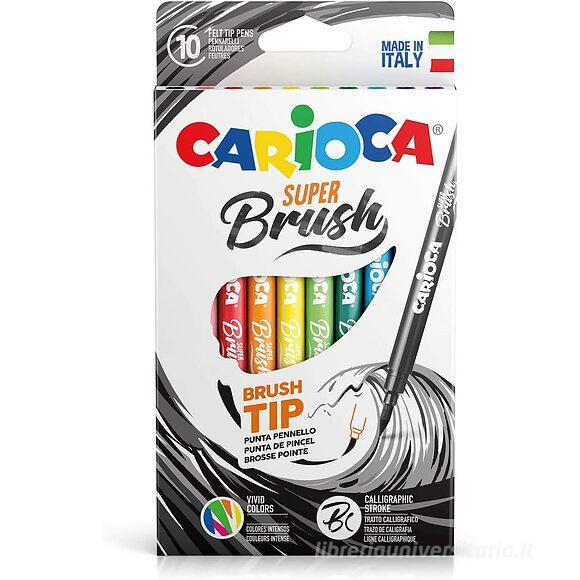 Confezione 10 pennarelli con punta a pennello per disegni calligrafici Super Brush