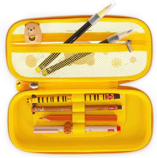 Legami - Astuccio Wonderwow, Tema Teddy Bear, 2 Scomparti e Portapenne interno, Scomparto interno con Tessuto a Rete