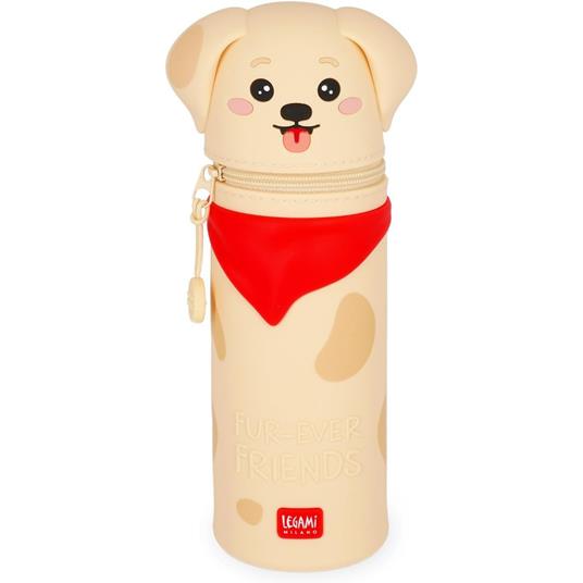 Legami - Kawaii Astuccio Scuola 2 in 1 in Morbido Silicone, Golden, Portapenne da Tavolo, Chiusura con Cerniera