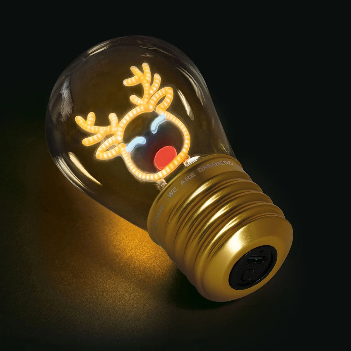Lampada Decorativa Natalizia da Tavolo a Forma di Lampadina - Reindeer - Bulb Fiction