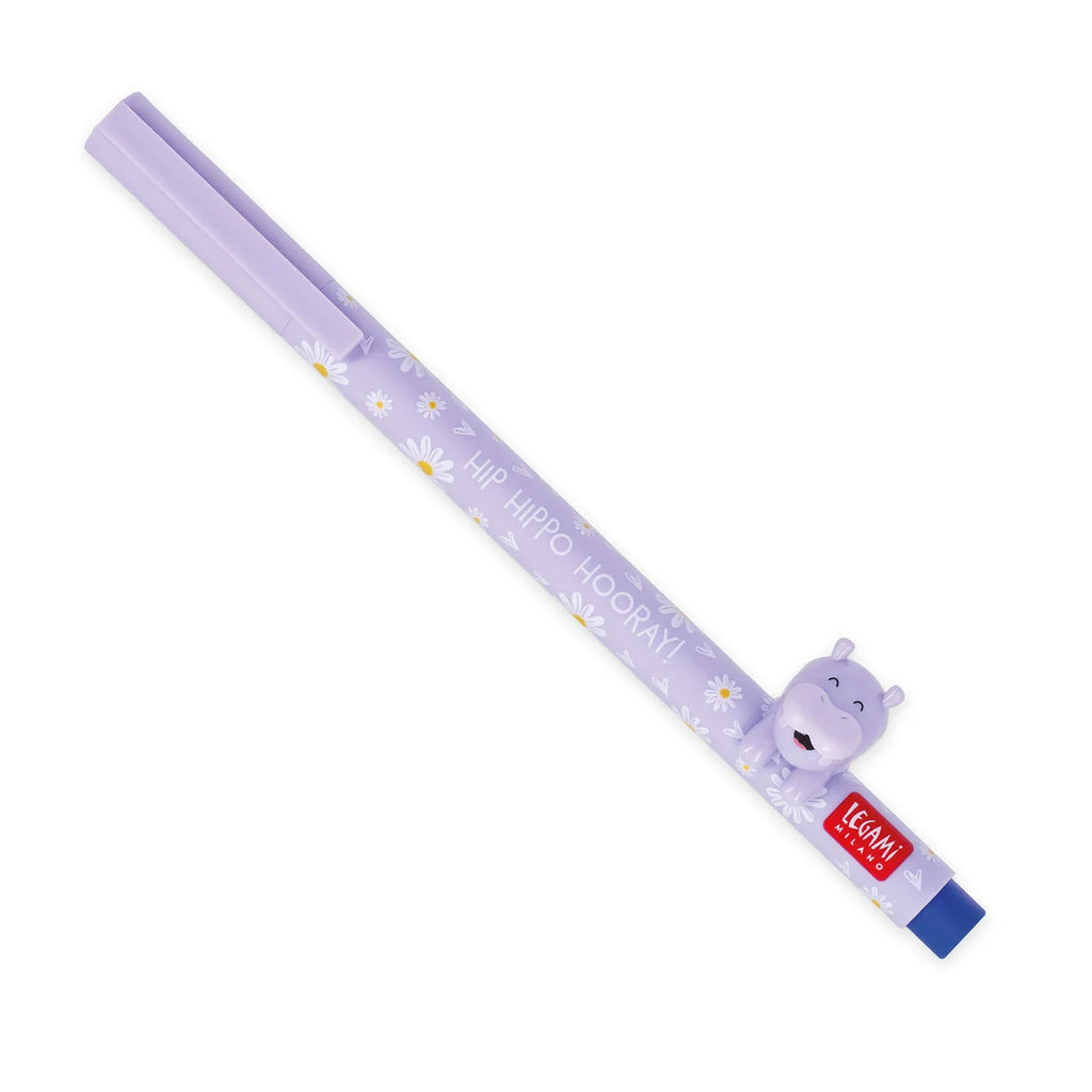 Penna Gel con Animaletto Decorativo Hippo "Hip Hippo Hooray" - Lovely Friends