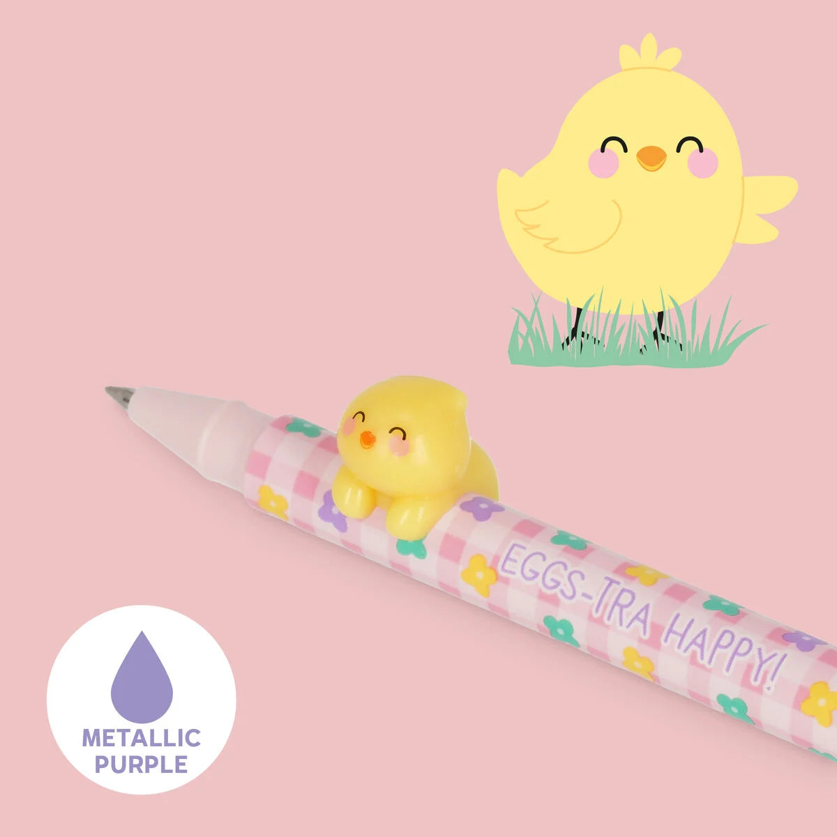 Set di 2 Penne Gel con Animaletto Decorativo - Lovely Friends - Hoppy Easter