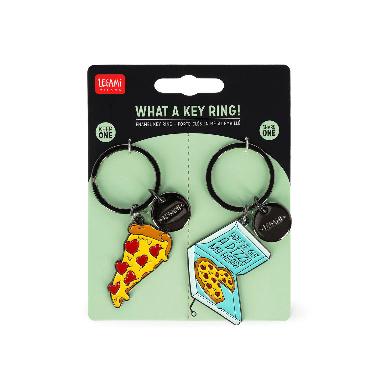 Portachiavi in Metallo Smaltato - Pizza - What a Key Ring!