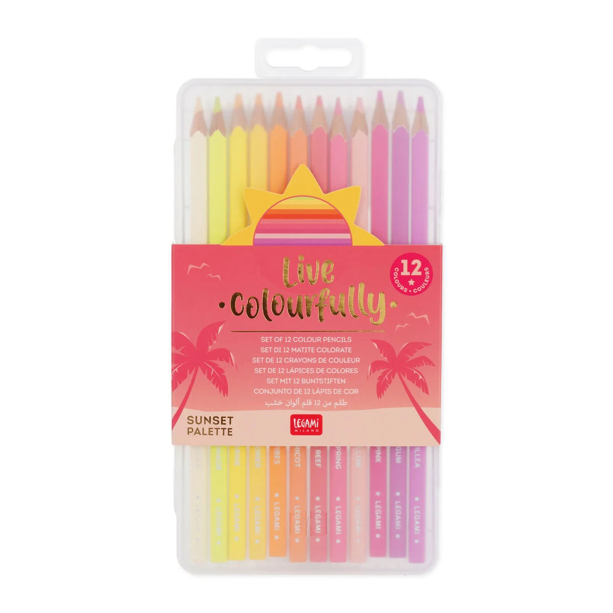 Set di 12 Matite Colorate Sunset Palette - Live Colorfully