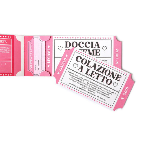 Blocchetto da 24 Voucher Romantici - Italiano - Gift Vouchers