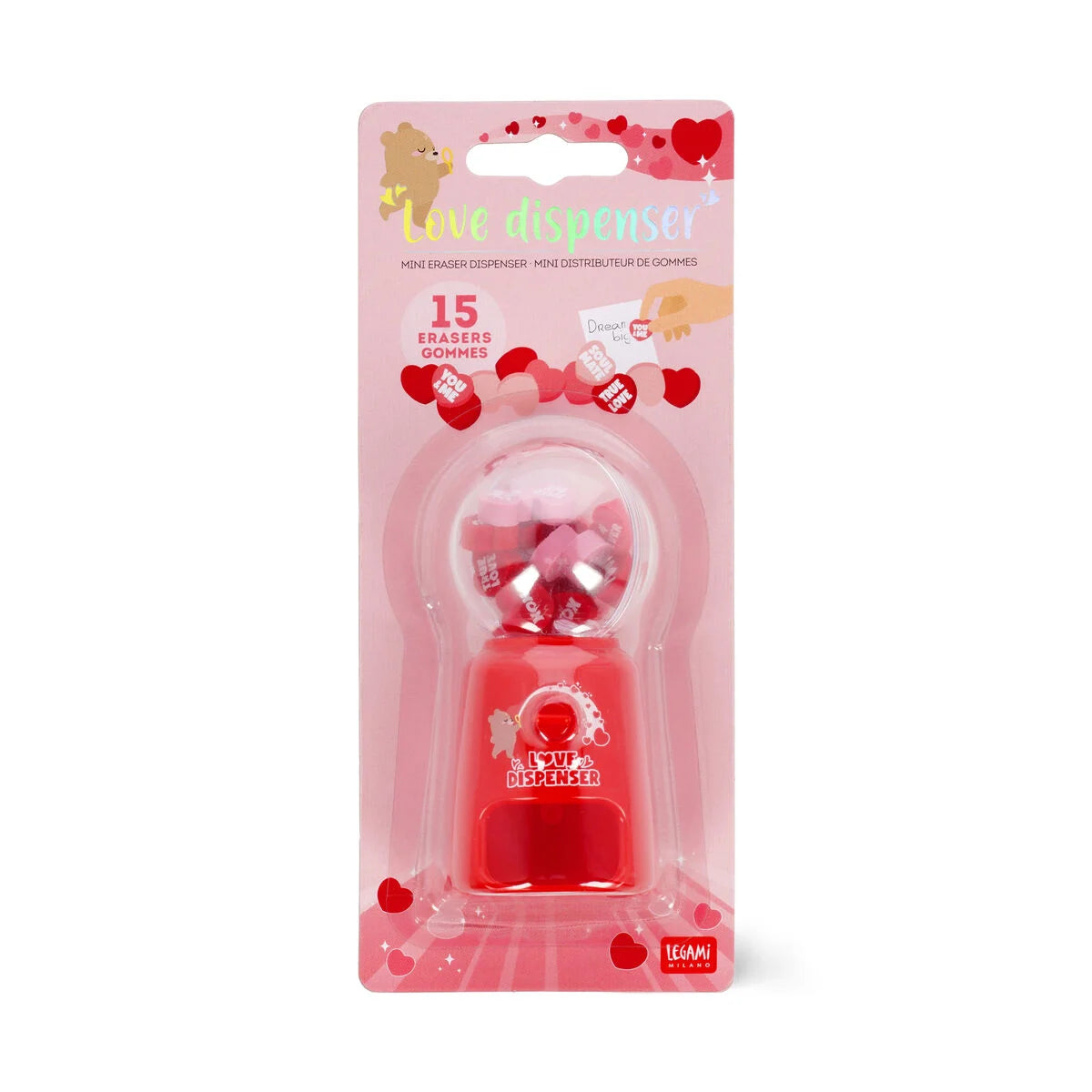 Mini Distributore Gomme per Cancellare - Love Dispenser