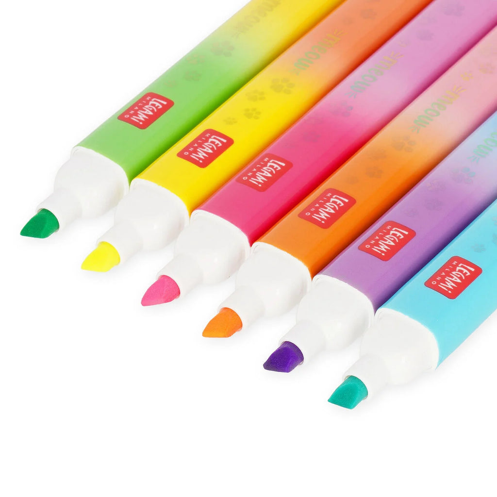 Set di 6 Evidenziatori Doppia Punta Kitty - Meow