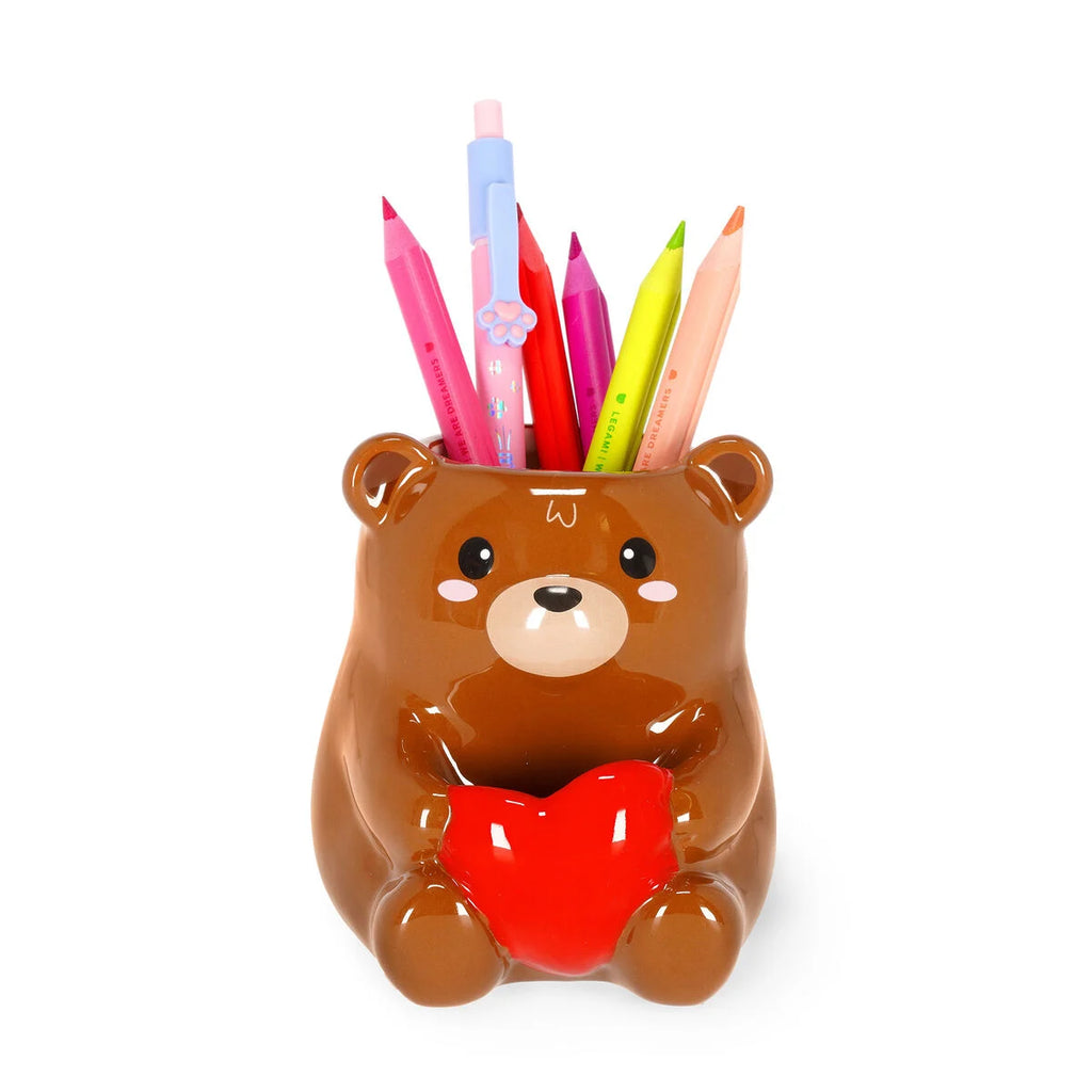 Portapenne in Ceramica - Teddy Bear - Desk Friends