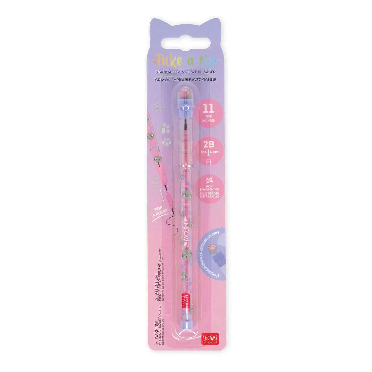 Matite Impilabili con Gomma Kitty - Take A Tip