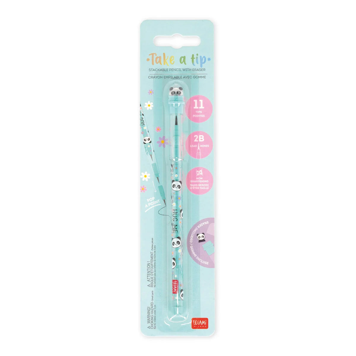 Matite Impilabili con Gomma Panda - Take A Tip