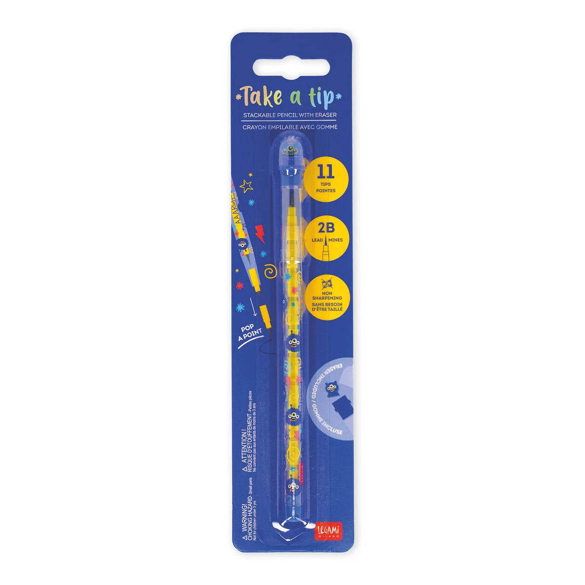 Matite Impilabili con Gomma Monster - Take A Tip