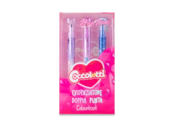 Set 3 evidenziatori doppia punta Duo Tone Coccolotti