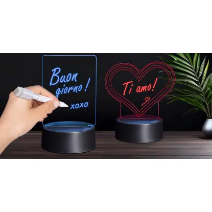 Lampada LED Cuore Ti Amo multicolore in plexyglass