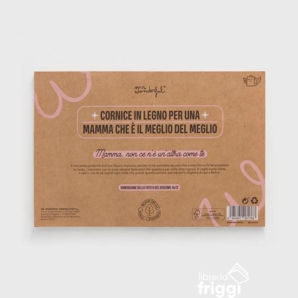 MR. WONDERFUL - CORNICE IN LEGNO PORTAFOTO " MAMMA " - 8X13CM.
