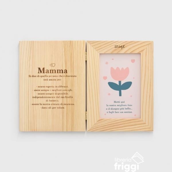 MR. WONDERFUL - CORNICE IN LEGNO PORTAFOTO " MAMMA " - 8X13CM.