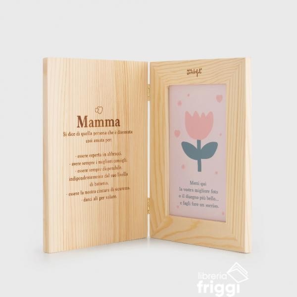 MR. WONDERFUL - CORNICE IN LEGNO PORTAFOTO " MAMMA " - 8X13CM.
