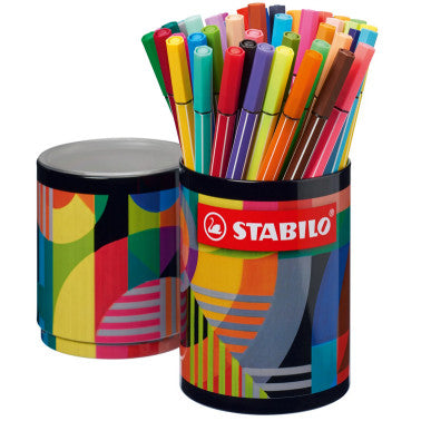 PENNARELLO PEN 68 BARATTOLO METALLO ARTY DA SCRIVANIA 45 COLORI STABILO